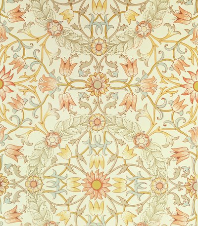 Wallpaper with a Floral Design of Lilies Enclosed by Roses Designed by William Morris by William Morris